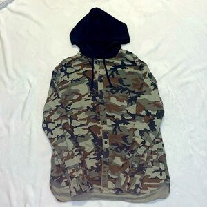 Camo button up flannel jacket